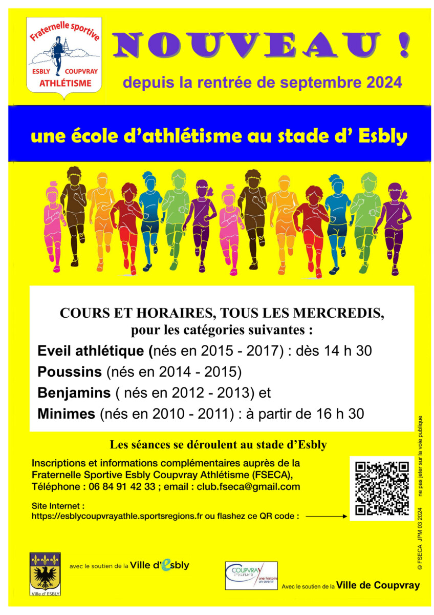 Désormais, une école d'athlétisme à Esbly !