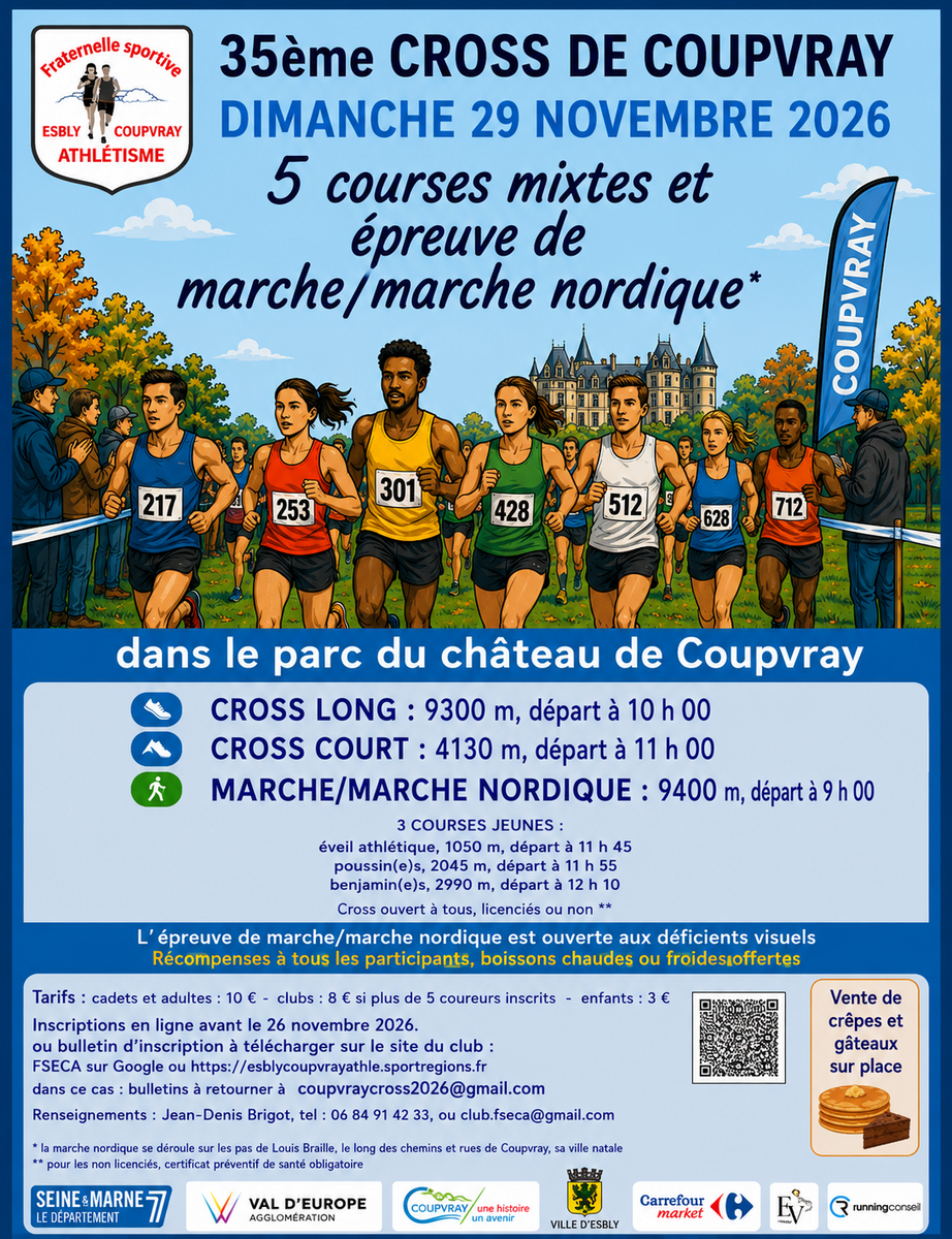 Cross de Coupvray le 29 novembre 2026