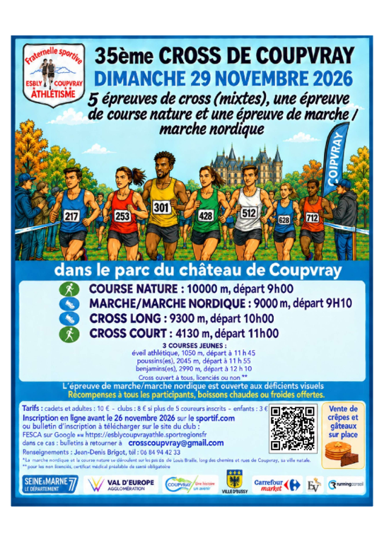 Cross de Coupvray le 29 novembre 2026