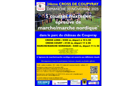 Rendez-vous le 30 novembre 2025 pour le cross de Coupvray