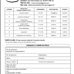 Cross de Coupvray 2026, bulletin inscription